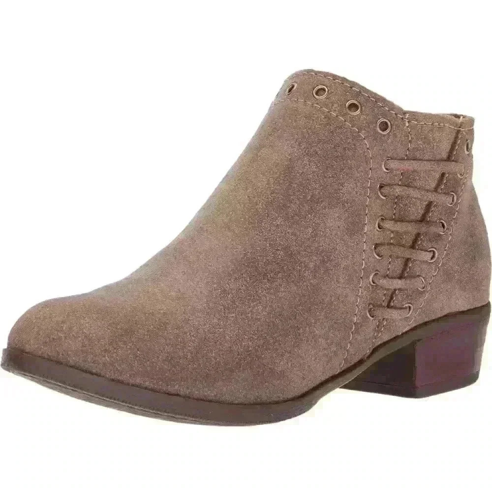 Minnetonka Women's Brenna Side Lace Boot Round Toe sz 7.5